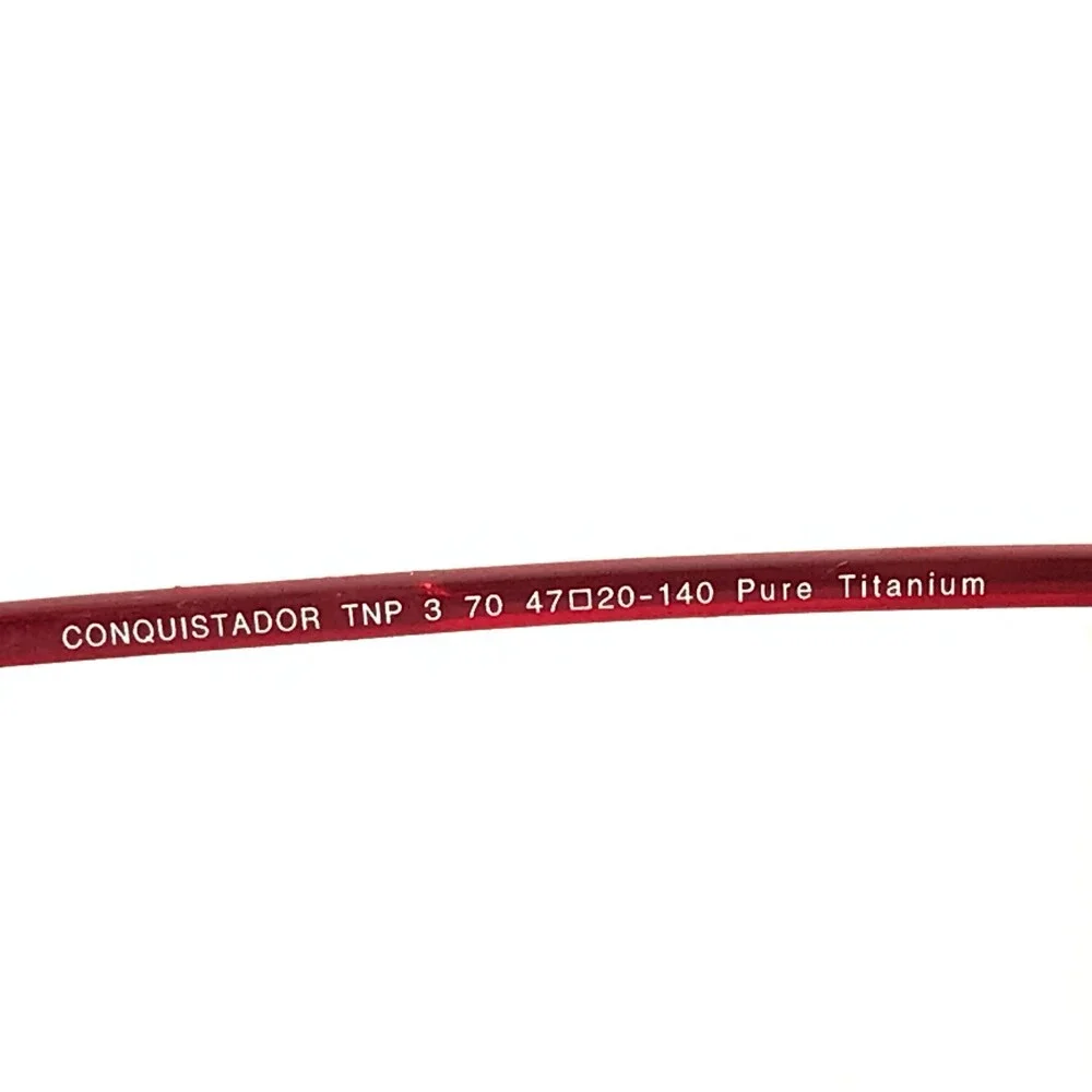 Conquistador Eyeglasses Frames TNP 3 70 Burgundy Red Silver Titanium 47-20-140